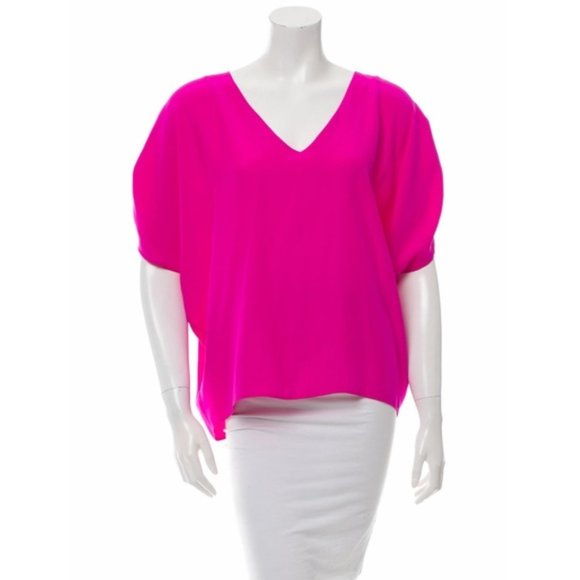 ALEXIS Pink Cutout Silk Blouse
